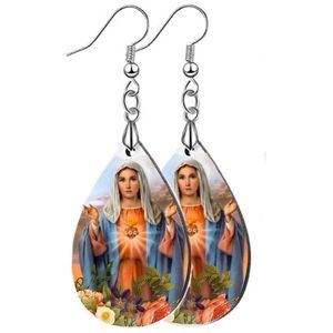 Catholic Virgin Mary Sacred Heart Earrings